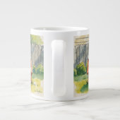 Watercolor Sleeping Dog on Red Doghouse Art ジャンボコーヒーマグカップ (裏面)