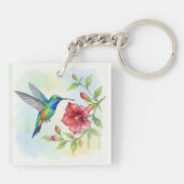Watercolor Small Hummingbird キーホルダー (裏面)