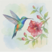 Watercolor Small Hummingbird シール (正面)