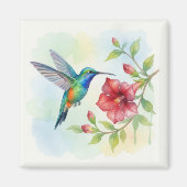 Watercolor Small Hummingbird マグネット (正面)