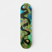 Watercolor Snake on Bamboo Skateboard Art スケートボード (正面)