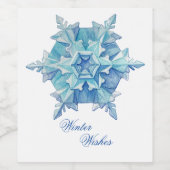 Watercolor Snowflake ワインラベル (シングルラベル)