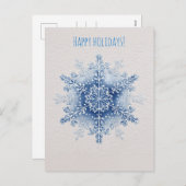 Watercolor snowflake Christmas  シーズンポストカード (正面/裏面)