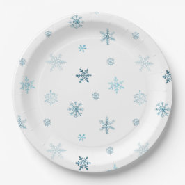 Watercolor Snowflakes Christmas Plate ペーパープレート