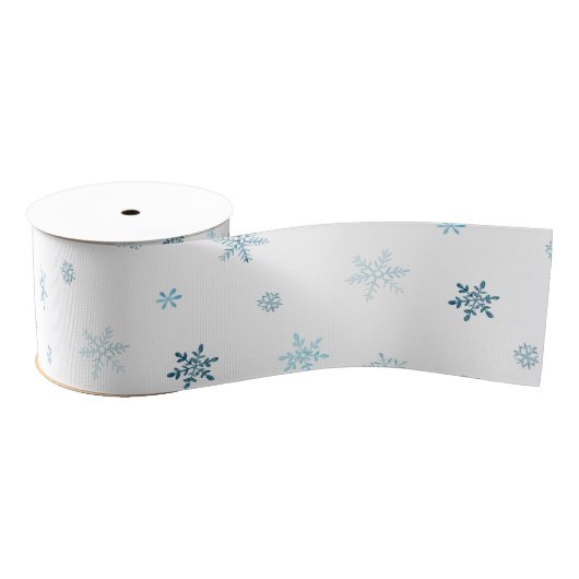 Watercolor Snowflakes Grosgrain Ribbon グログランリボン (リール)