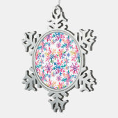 Watercolor Snowflakes Pattern スノーフレークピューターオーナメント (右)