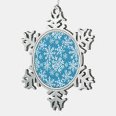 Watercolor Snowflakes Pattern スノーフレークピューターオーナメント (右)