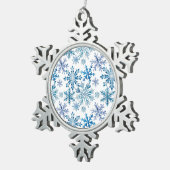 Watercolor Snowflakes Pattern スノーフレークピューターオーナメント (右)
