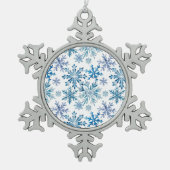 Watercolor Snowflakes Pattern スノーフレークピューターオーナメント (正面)