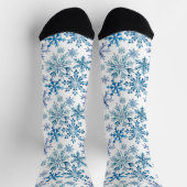 Watercolor Snowflakes Pattern ソックス (上部)