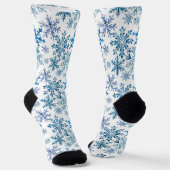 Watercolor Snowflakes Pattern ソックス (傾斜あり)