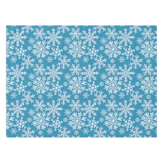 Watercolor Snowflakes Pattern テーブルクロス (正面(横))