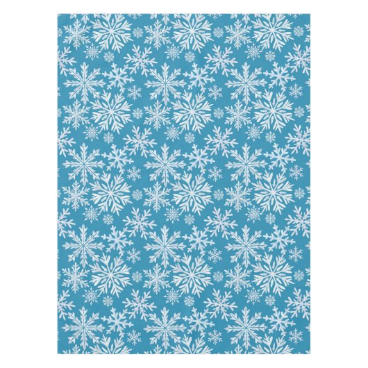 Watercolor Snowflakes Pattern テーブルクロス (正面)