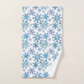 Watercolor Snowflakes Pattern バスタオルセット (ハンドタオル)