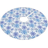 Watercolor Snowflakes Pattern ブラッシュドポリエステルツリースカート (アングル)