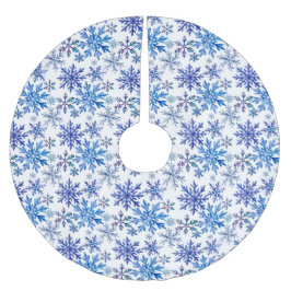 Watercolor Snowflakes Pattern ブラッシュドポリエステルツリースカート