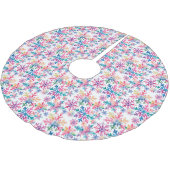 Watercolor Snowflakes Pattern ブラッシュドポリエステルツリースカート (アングル)