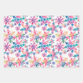 Watercolor Snowflakes Pattern ラッピングペーパーシート (正面2)