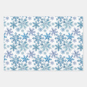 Watercolor Snowflakes Pattern ラッピングペーパーシート (正面3)
