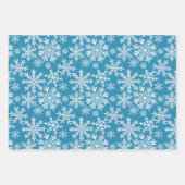 Watercolor Snowflakes Pattern ラッピングペーパーシート (正面3)