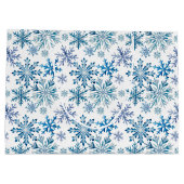 Watercolor Snowflakes Pattern ラージペーパーバッグ (裏面)