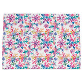 Watercolor Snowflakes Pattern ラージペーパーバッグ (正面)