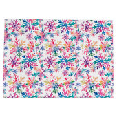 Watercolor Snowflakes Pattern ラージペーパーバッグ (裏面)