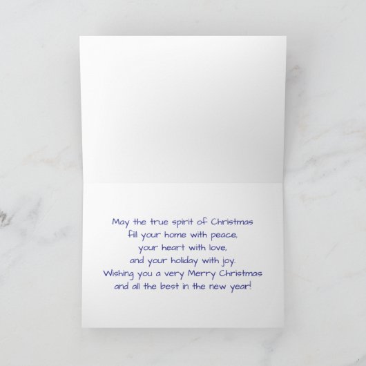 Watercolor Snowman Christmas Card Customizable Art カード (内部)