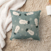 Watercolor Snowman Pillow クッション (ブランケット)