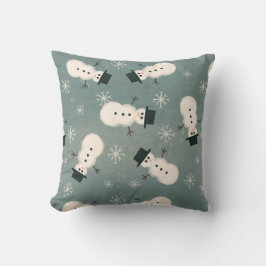 Watercolor Snowman Pillow クッション