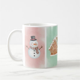 Watercolor Snowman, Reindeer & Penguin Mug コーヒーマグカップ