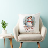 Watercolor Snowman Throw Pillow クッション (椅子)