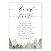 Watercolor Snowy Evergreen Forest Wedding Head テーブルナンバー (裏面)