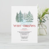 Watercolor Snowy Pine Trees  招待状 (スタンド正面)