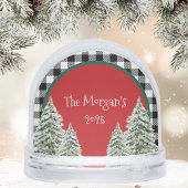 Watercolor Snowy Trees With Black Plaid