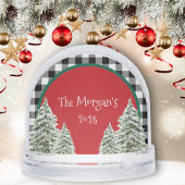 Watercolor Snowy Trees With Black Plaid