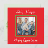 Watercolor Snowy Winter Trees Jolly PHOTO CARD シーズンカード (正面/裏面)