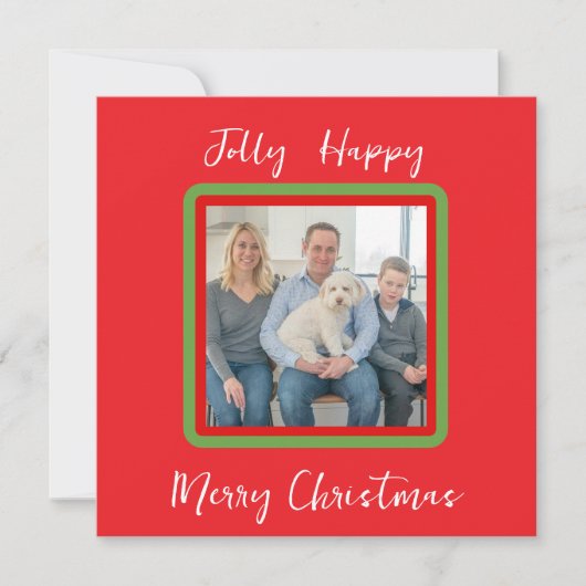 Watercolor Snowy Winter Trees Jolly PHOTO CARD シーズンカード (正面)