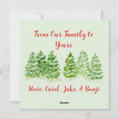 Watercolor Snowy Winter Trees Jolly PHOTO CARD シーズンカード (裏面)