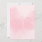 Watercolor soft blush pink floral Wedding 招待状 (裏面)