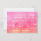 Watercolor Soft Pink and Orange Wedding Rsvp  (正面)