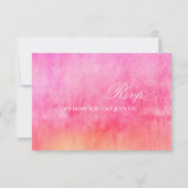 Watercolor Soft Pink and Orange Wedding Rsvp  (裏面)