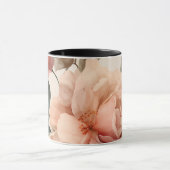 Watercolor Soft Pink Rose Beige Floral Pattern マグカップ (中央)