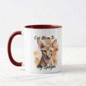Watercolor Sphynx Brown Personalize マグカップ (左)