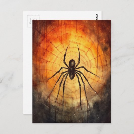 Watercolor Spider  ポストカード (正面/裏面)