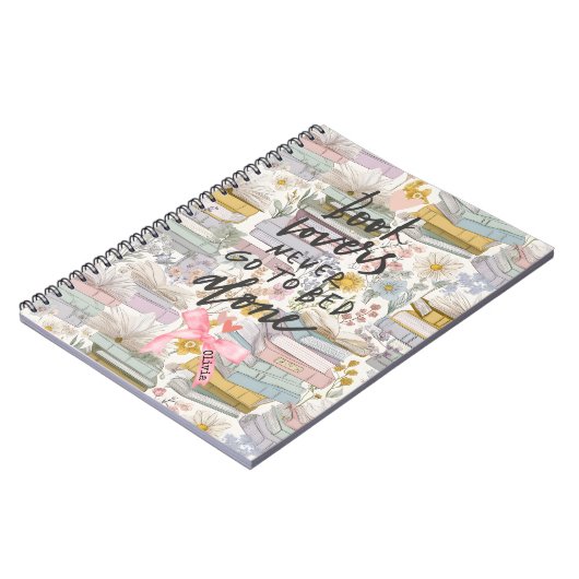 Watercolor Spring Bookish ノートブック (左側)