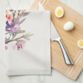 Watercolor Spring Floral Accent Botanical キッチンタオル (四つ折り)