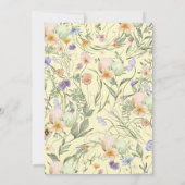 Watercolor Spring Floral Bunny Easter Brunch  招待状 (裏面)