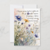 Watercolor Spring Floral Wedding Congratulations カード (裏面)