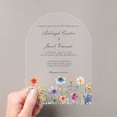 Watercolor Spring Garden Wildflower Wedding アクリル招待状 (インサイチュ (ポータブル))